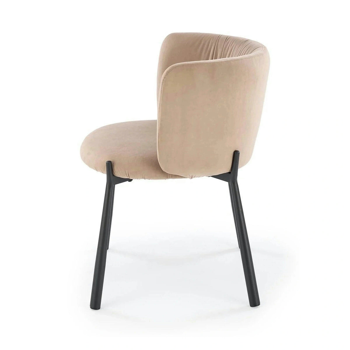 Scaun K531, bej/negru, stofa catifelata/metal, 60x58x76 cm