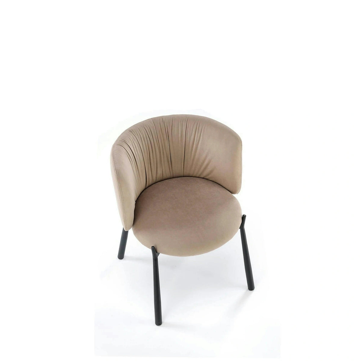 Scaun K531, bej/negru, stofa catifelata/metal, 60x58x76 cm