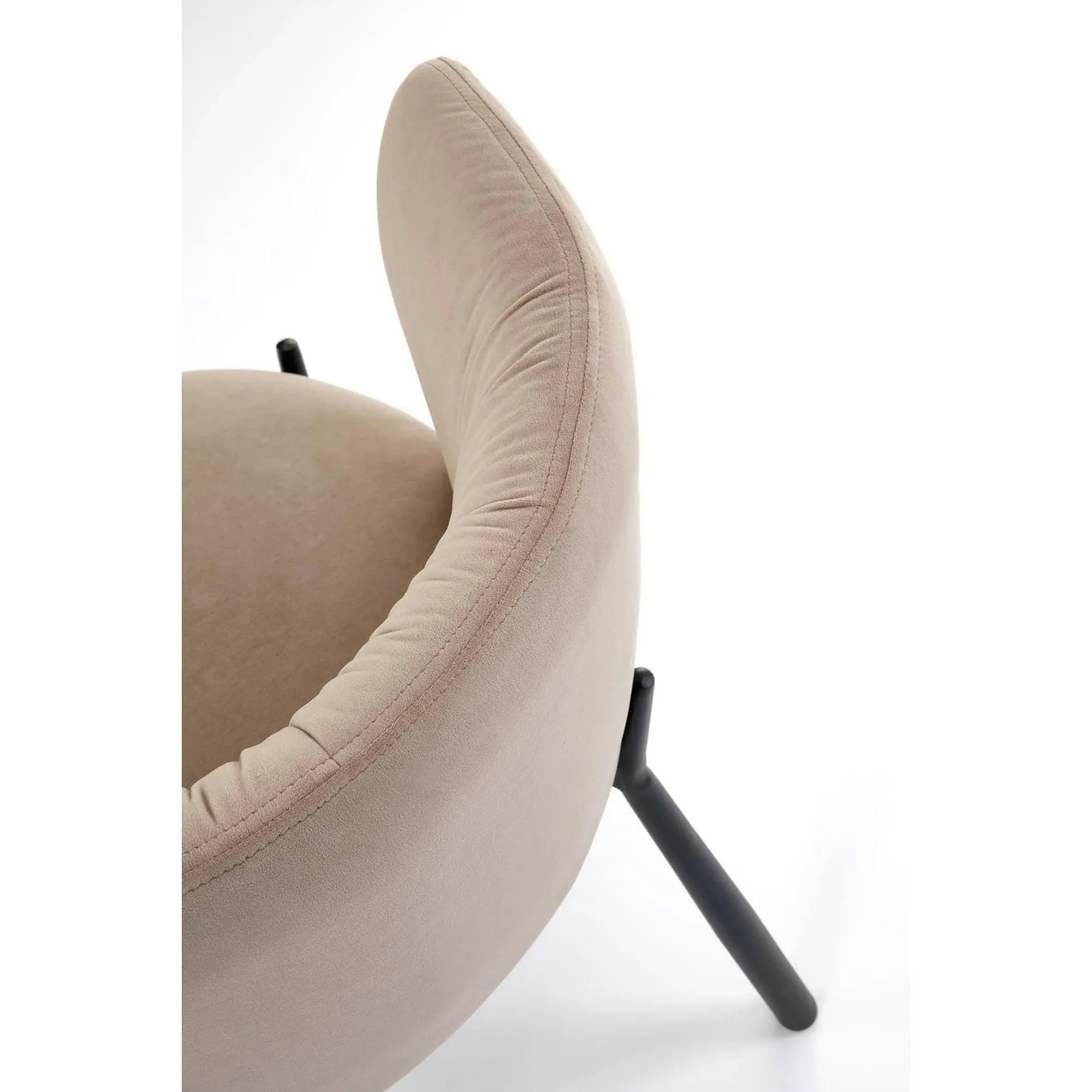 Scaun K531, bej/negru, stofa catifelata/metal, 60x58x76 cm