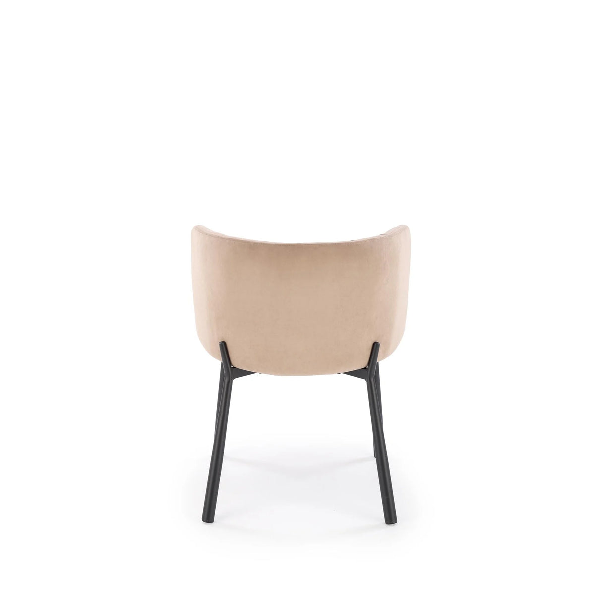 Scaun K531, bej/negru, stofa catifelata/metal, 60x58x76 cm