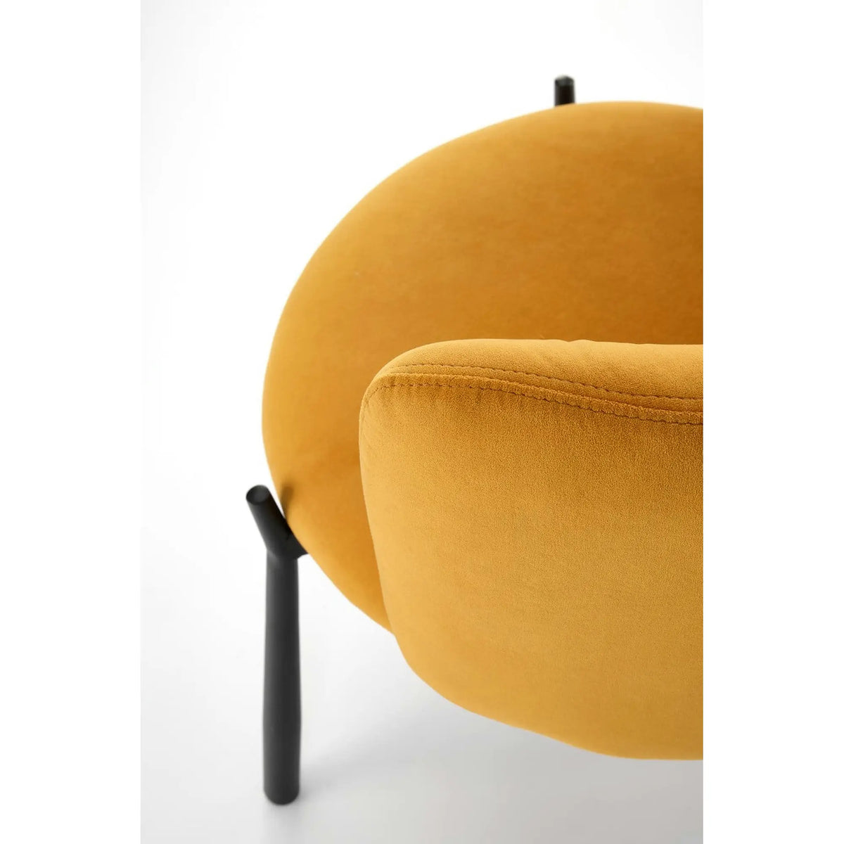 Scaun K531, galben mustar/negru, stofa catifelata/metal, 60x58x76 cm