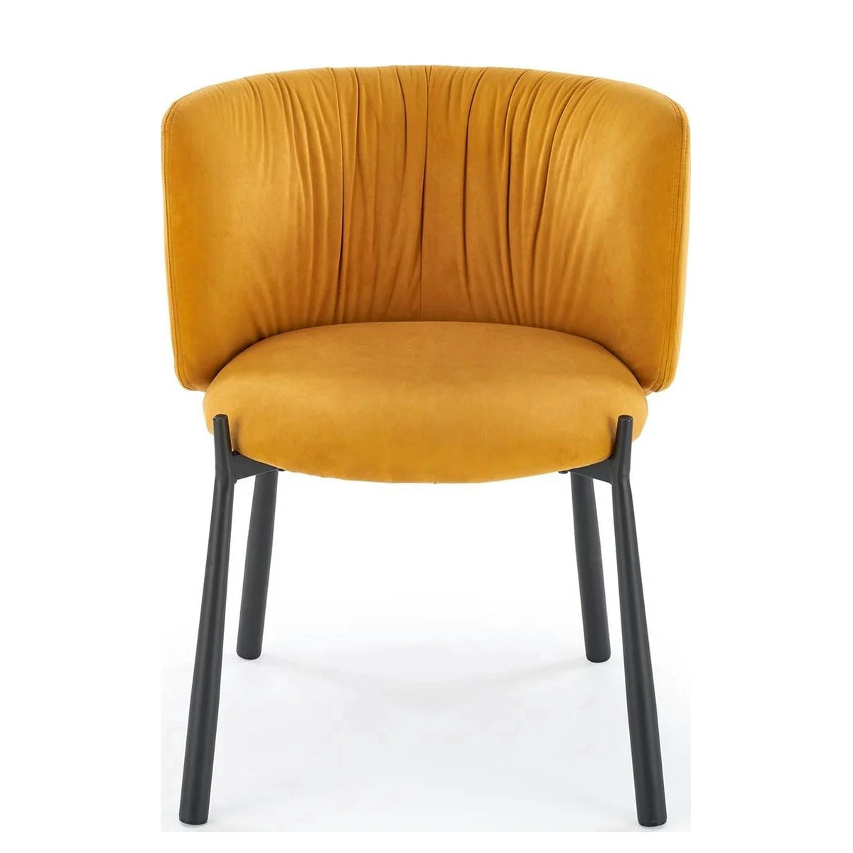 Scaun K531, galben mustar/negru, stofa catifelata/metal, 60x58x76 cm