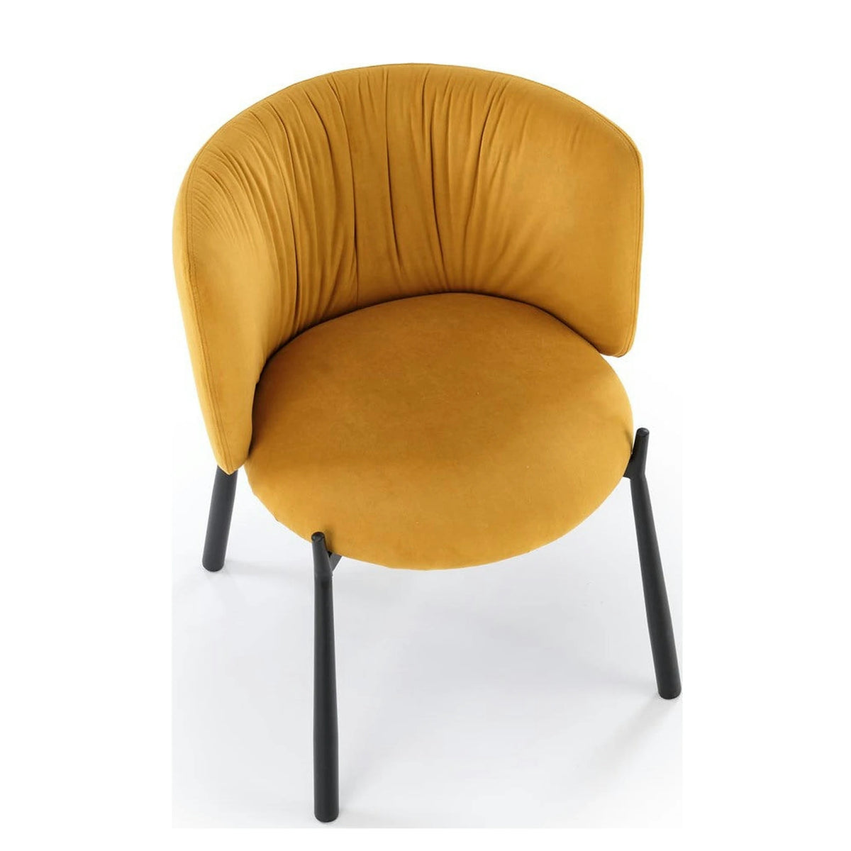 Scaun K531, galben mustar/negru, stofa catifelata/metal, 60x58x76 cm