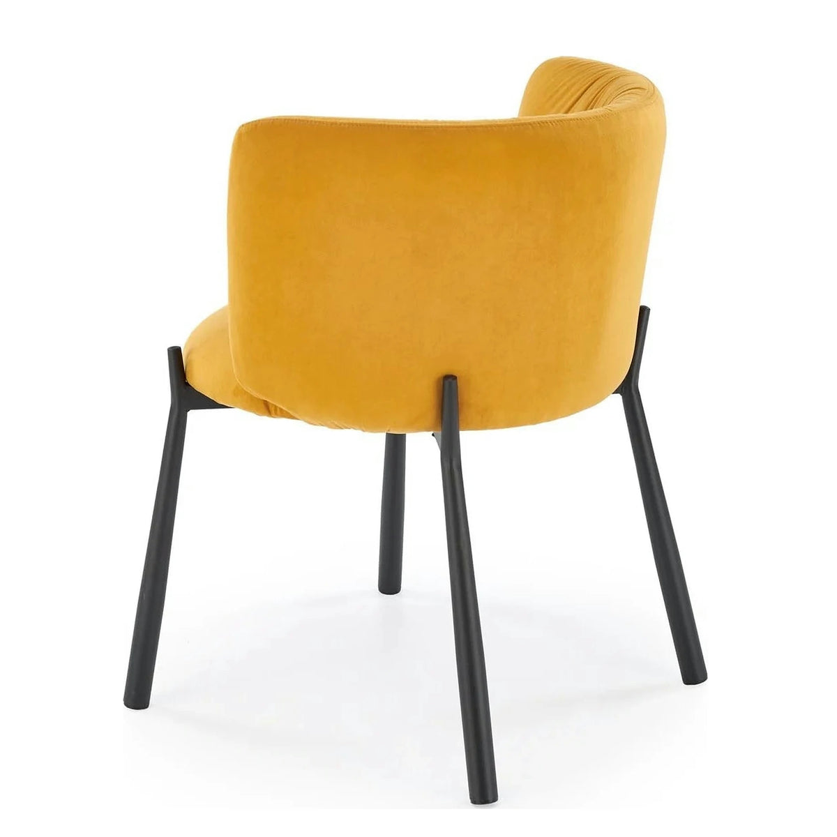 Scaun K531, galben mustar/negru, stofa catifelata/metal, 60x58x76 cm