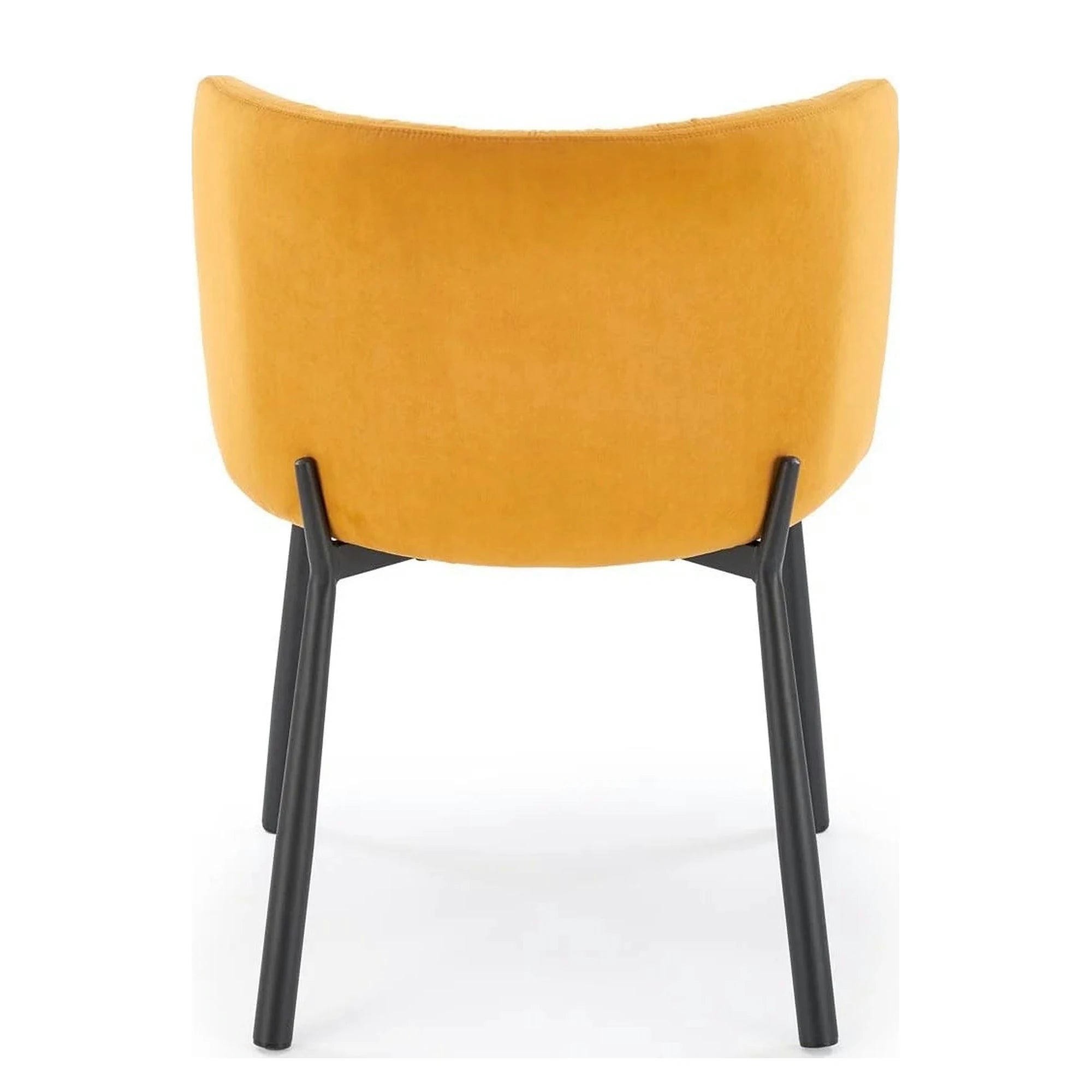 Scaun K531, galben mustar/negru, stofa catifelata/metal, 60x58x76 cm