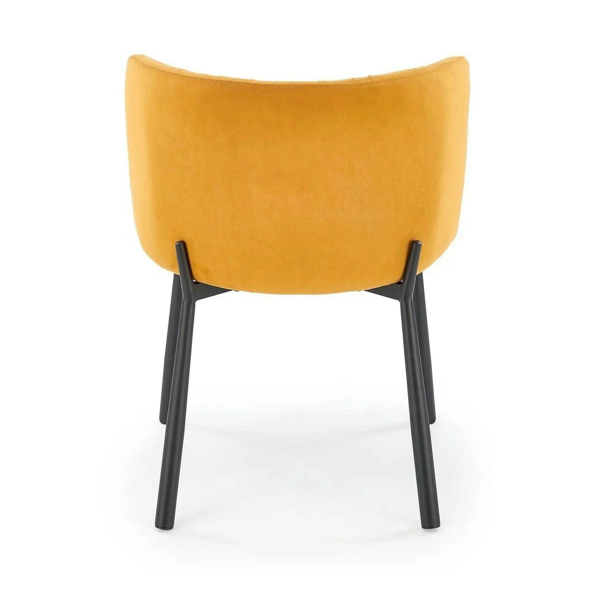 Scaun K531, galben mustar/negru, stofa catifelata/metal, 60x58x76 cm