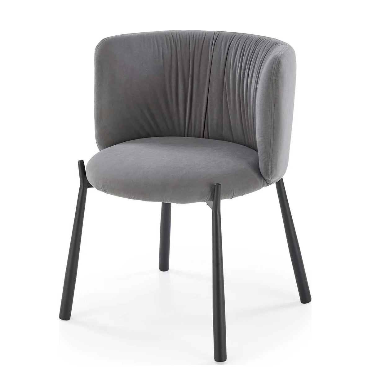 Scaun K531, gri/negru, stofa catifelata/metal, 60x58x76 cm