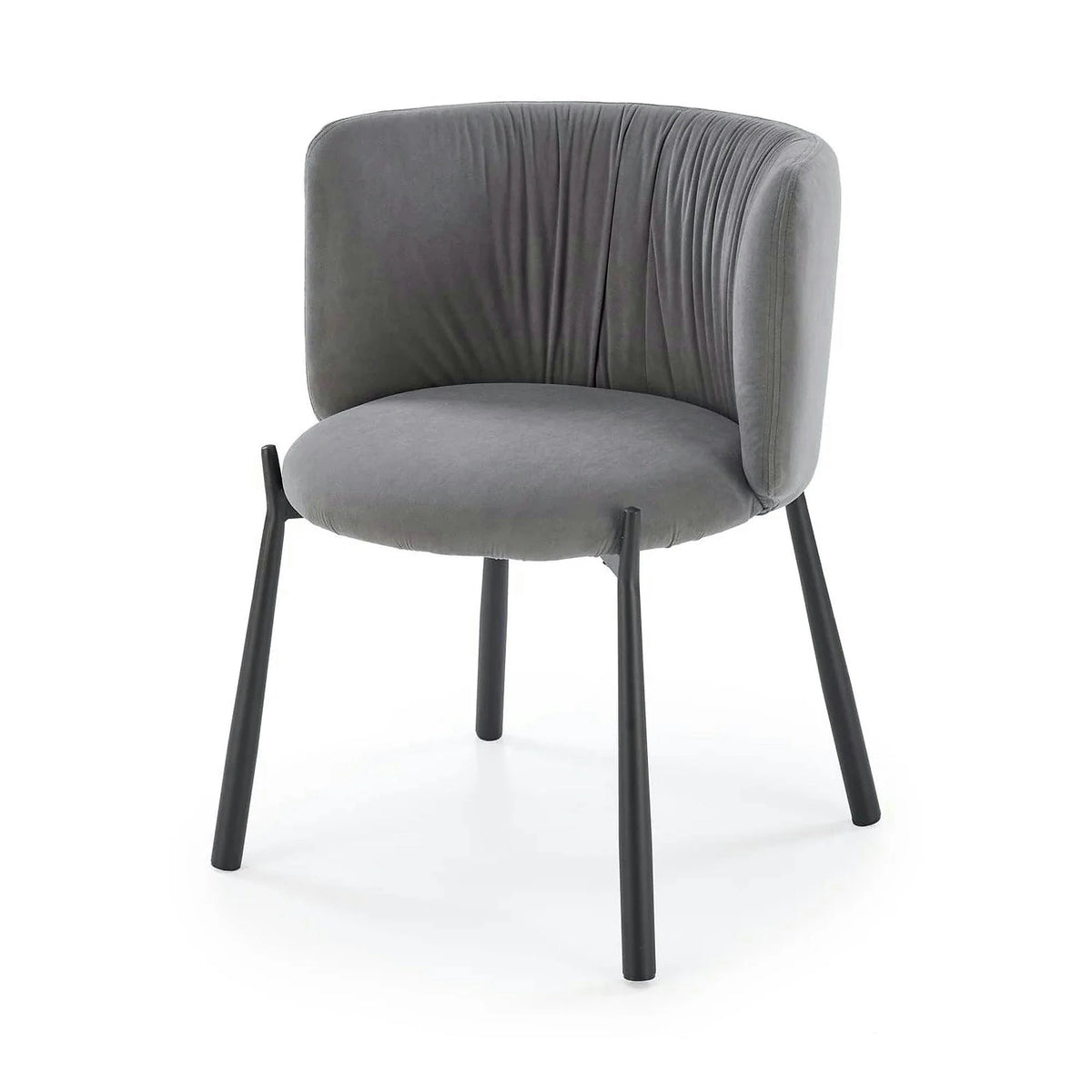 Scaun K531, gri/negru, stofa catifelata/metal, 60x58x76 cm