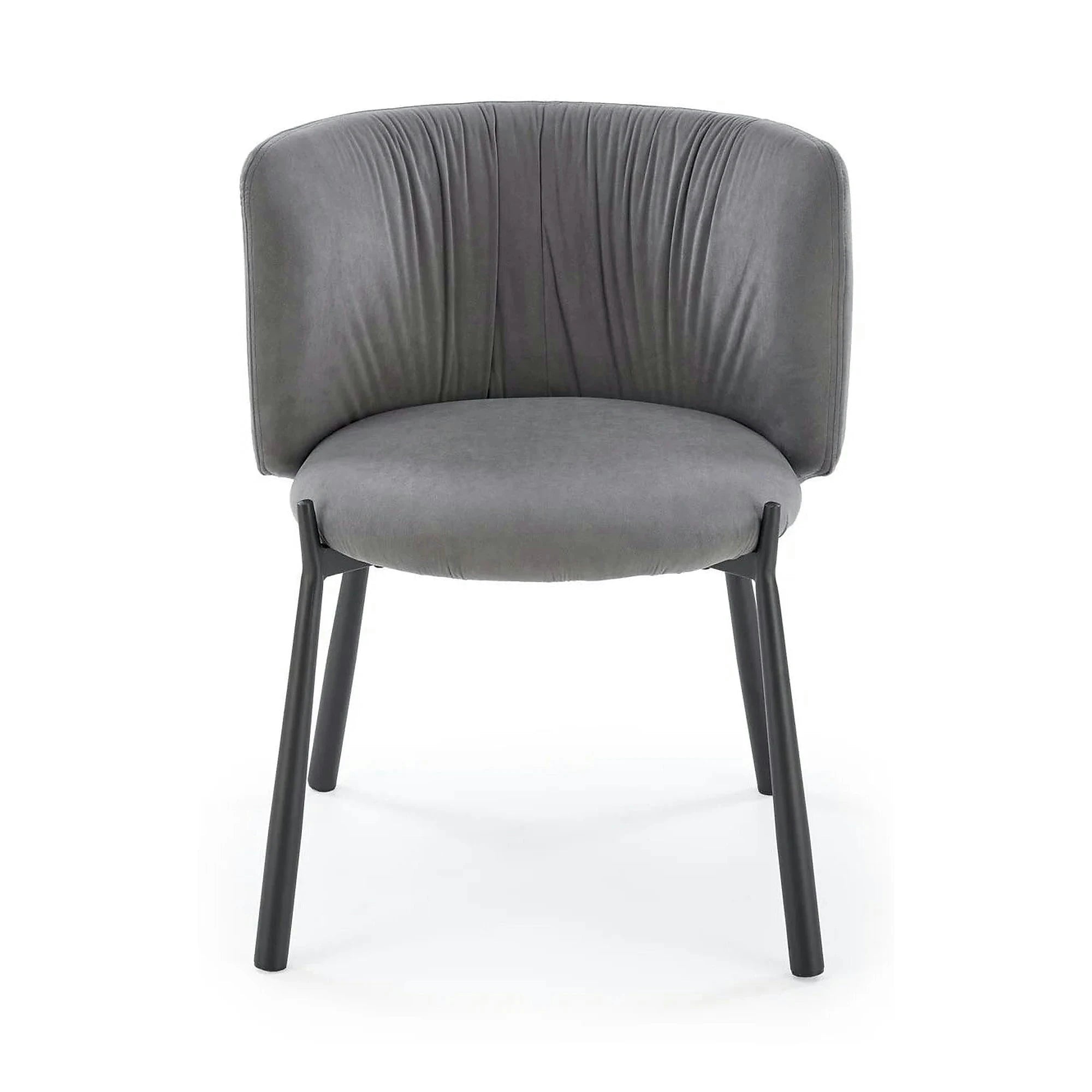 Scaun K531, gri/negru, stofa catifelata/metal, 60x58x76 cm
