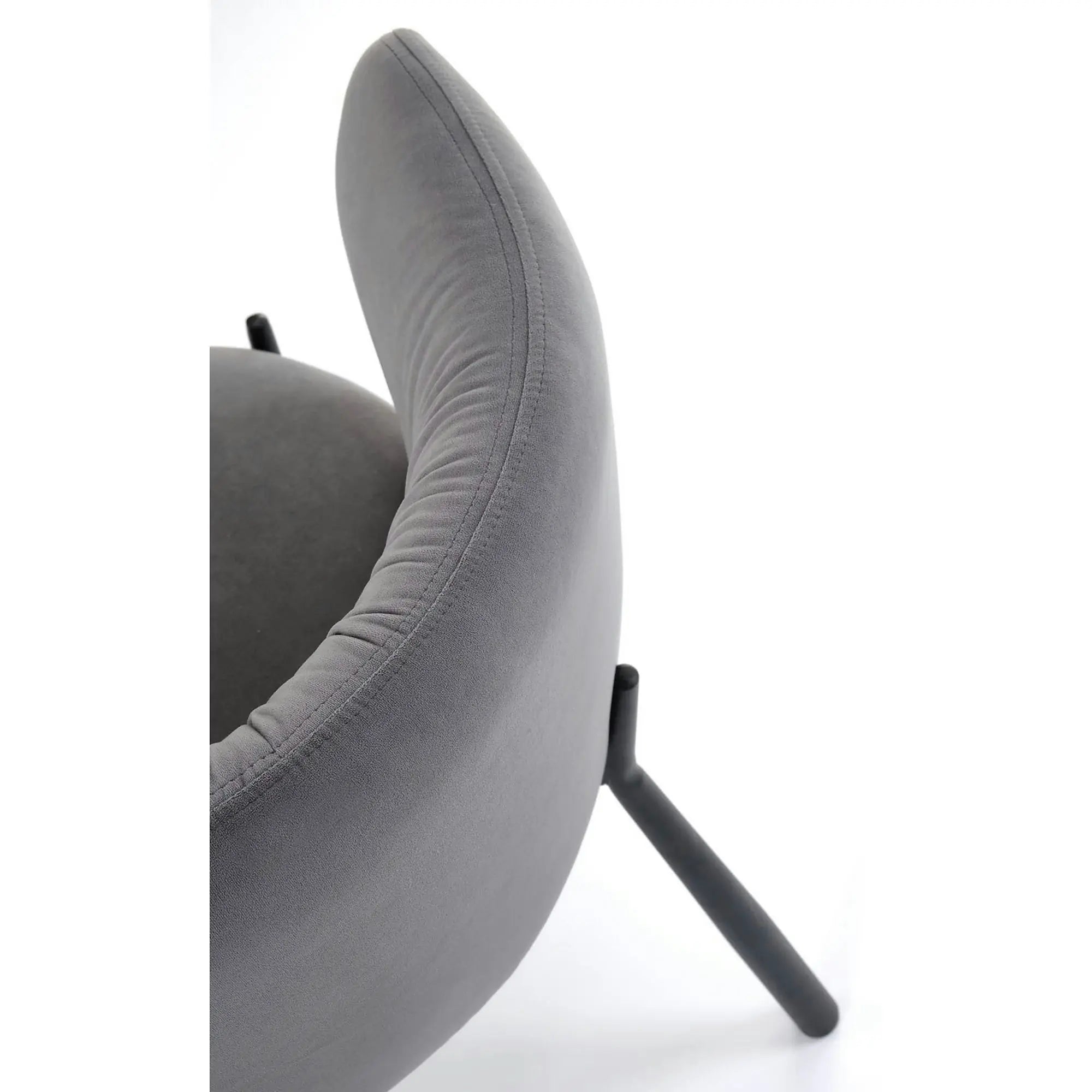 Scaun K531, gri/negru, stofa catifelata/metal, 60x58x76 cm