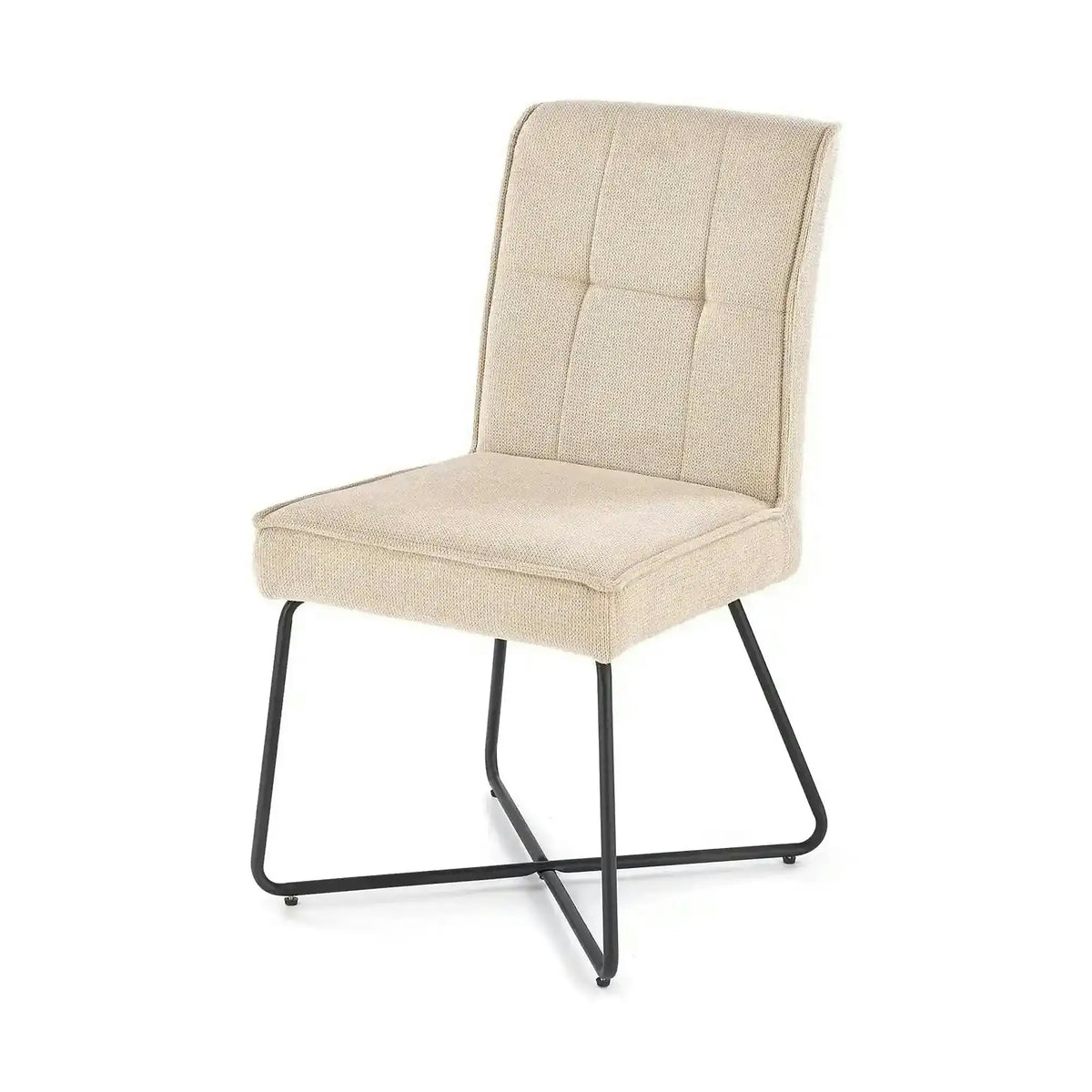 Scaun K534, bej/negru, stofa clasica/metal, 50x60x90 cm
