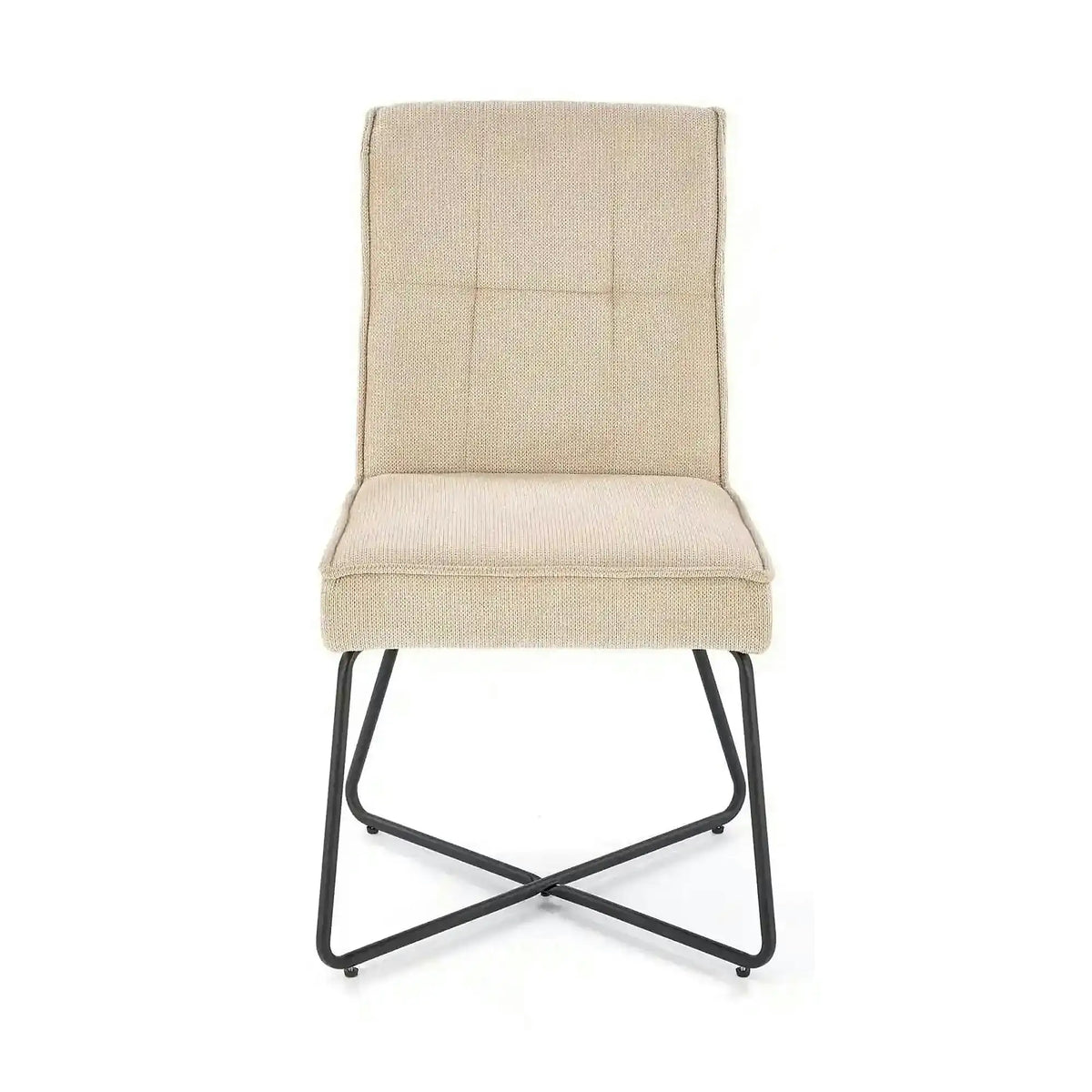 Scaun K534, bej/negru, stofa clasica/metal, 50x60x90 cm