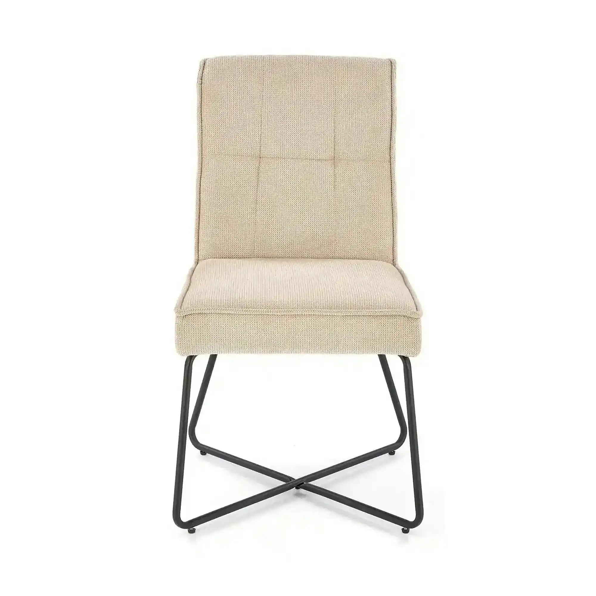 Scaun K534, bej/negru, stofa clasica/metal, 50x60x90 cm