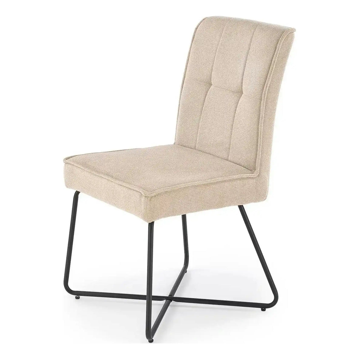 Scaun K534, bej/negru, stofa clasica/metal, 50x60x90 cm