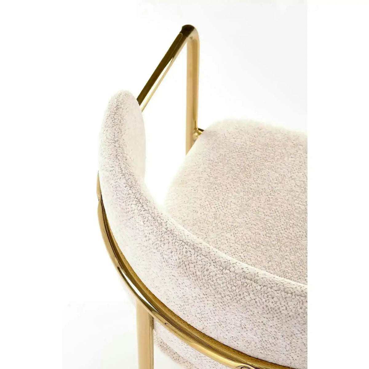 Scaun K537, crem/auriu, stofa clasica/metal, 54x56x76 cm