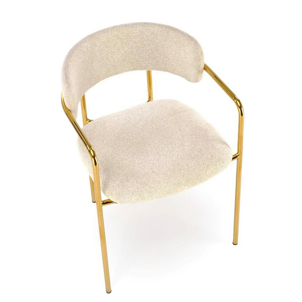 Scaun K537, crem/auriu, stofa clasica/metal, 54x56x76 cm
