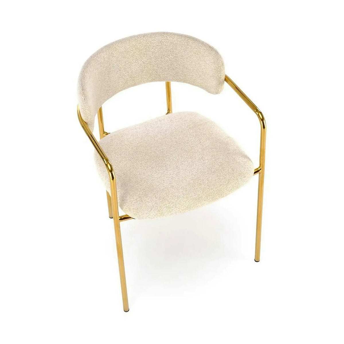 Scaun K537, crem/auriu, stofa clasica/metal, 54x56x76 cm