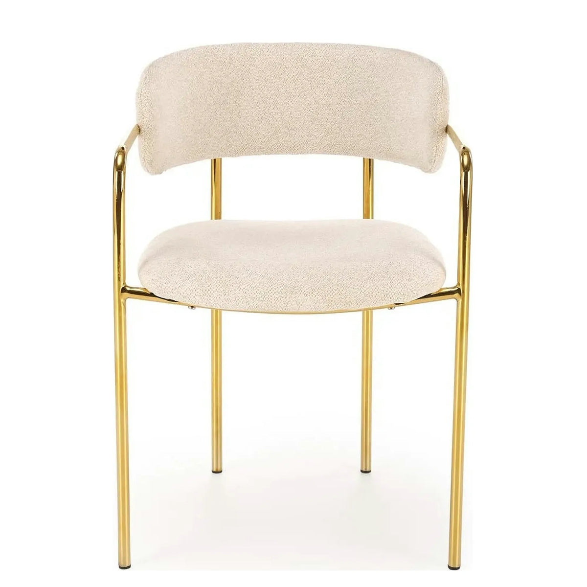 Scaun K537, crem/auriu, stofa clasica/metal, 54x56x76 cm