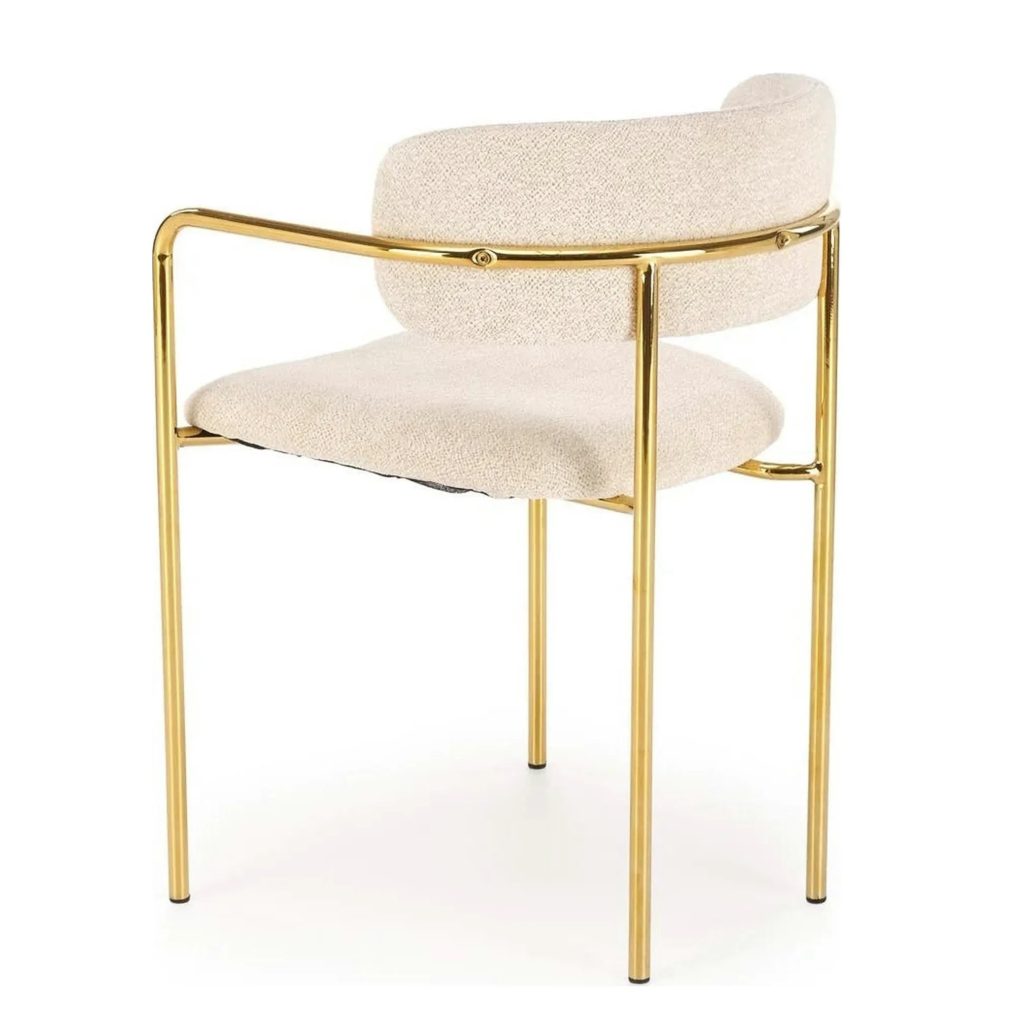 Scaun K537, crem/auriu, stofa clasica/metal, 54x56x76 cm