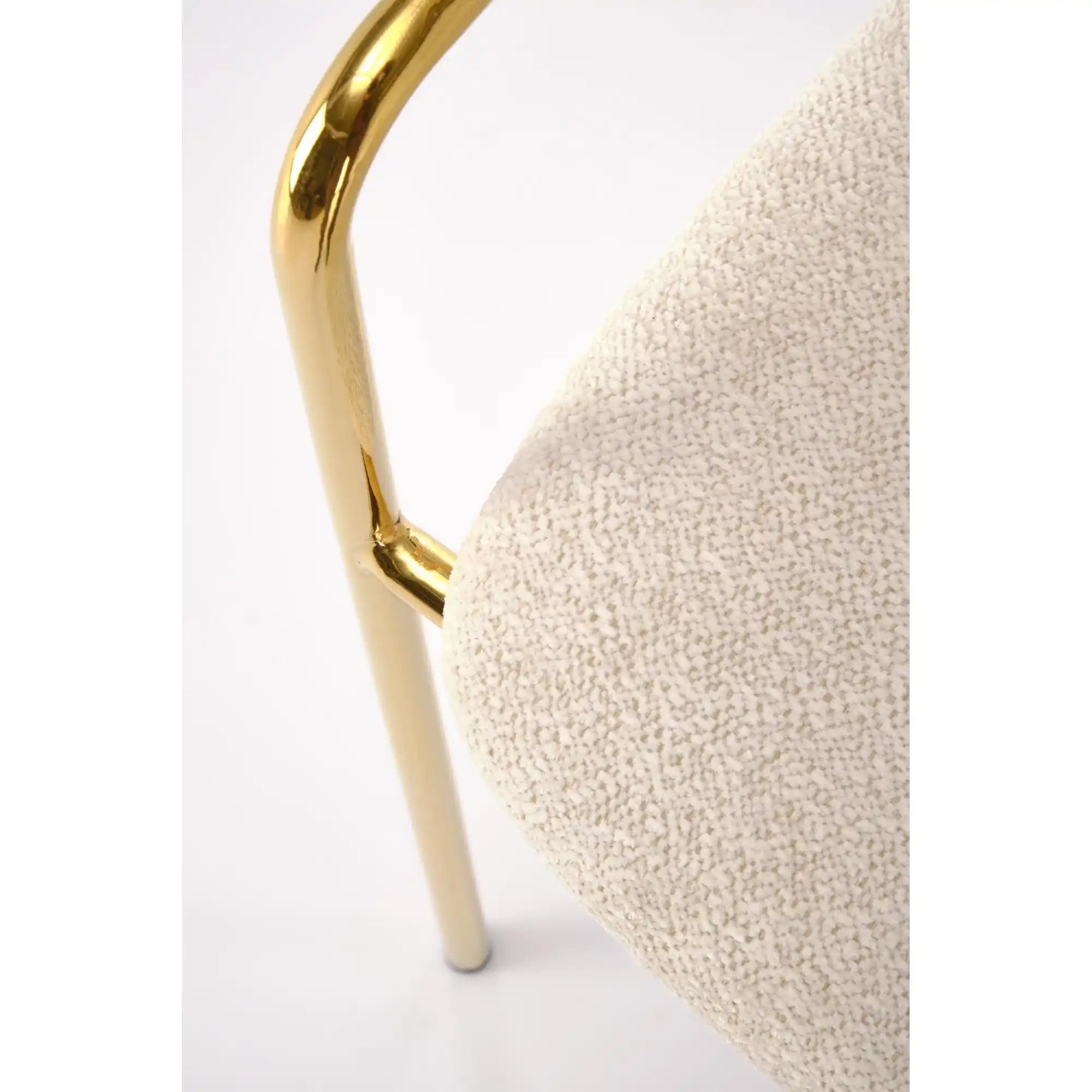 Scaun K537, crem/auriu, stofa clasica/metal, 54x56x76 cm