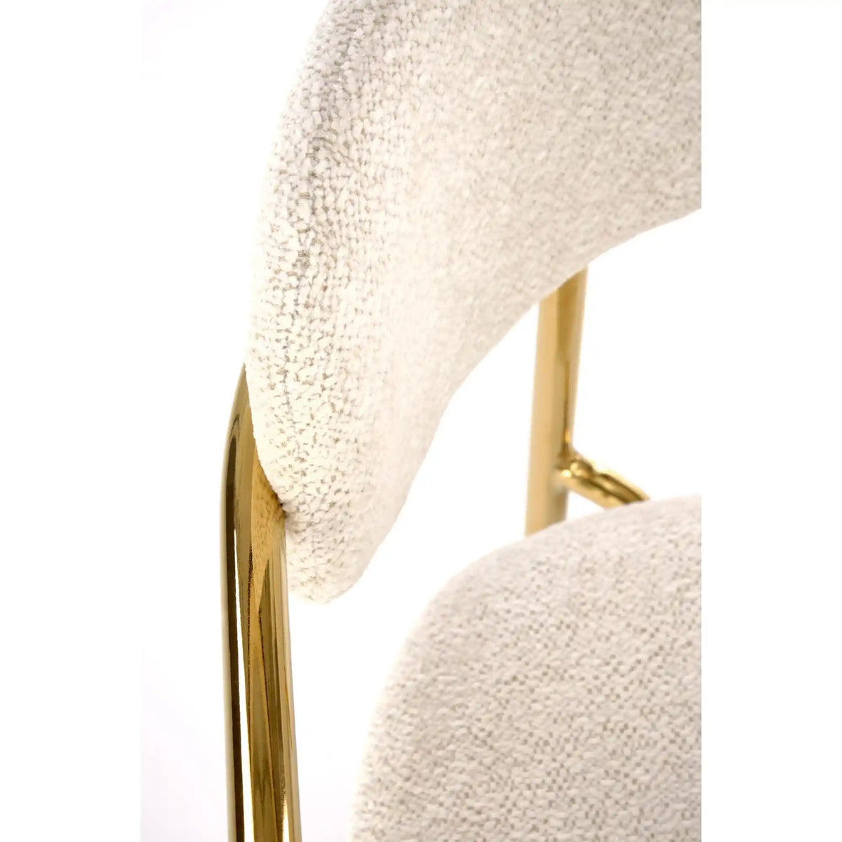 Scaun K537, crem/auriu, stofa clasica/metal, 54x56x76 cm