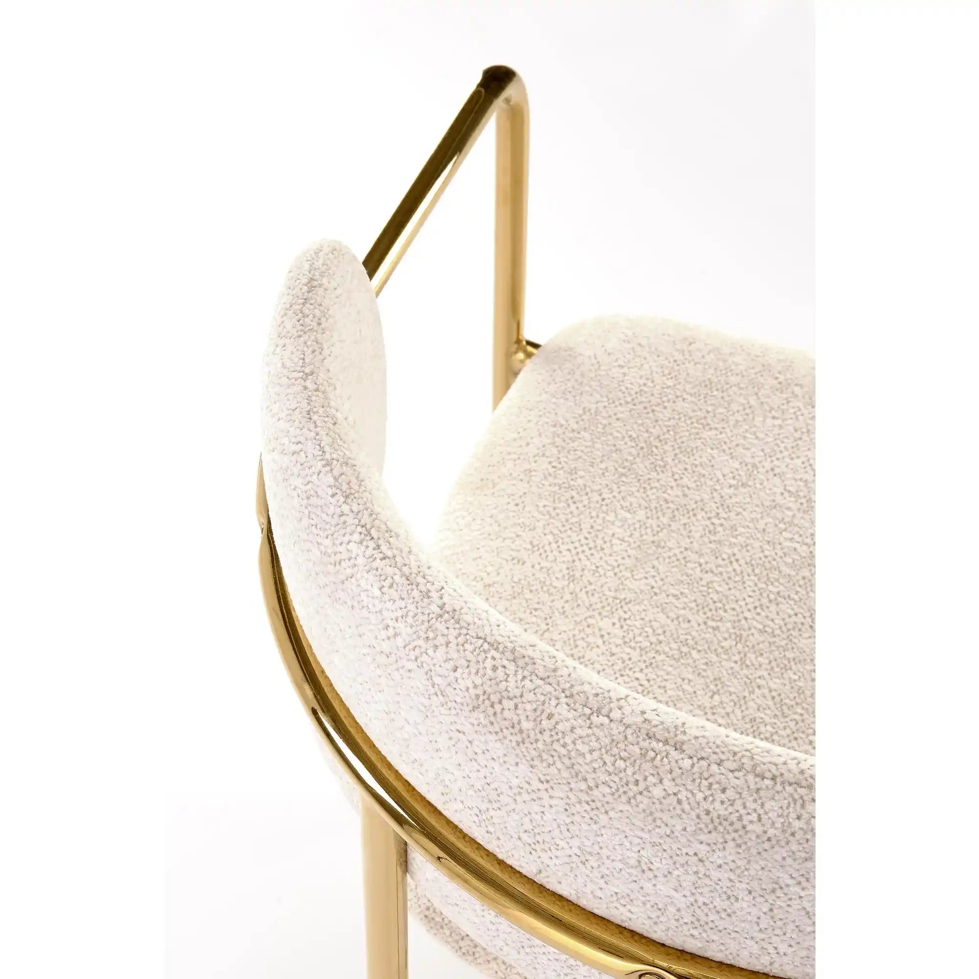 Scaun K537, crem/auriu, stofa clasica/metal, 54x56x76 cm