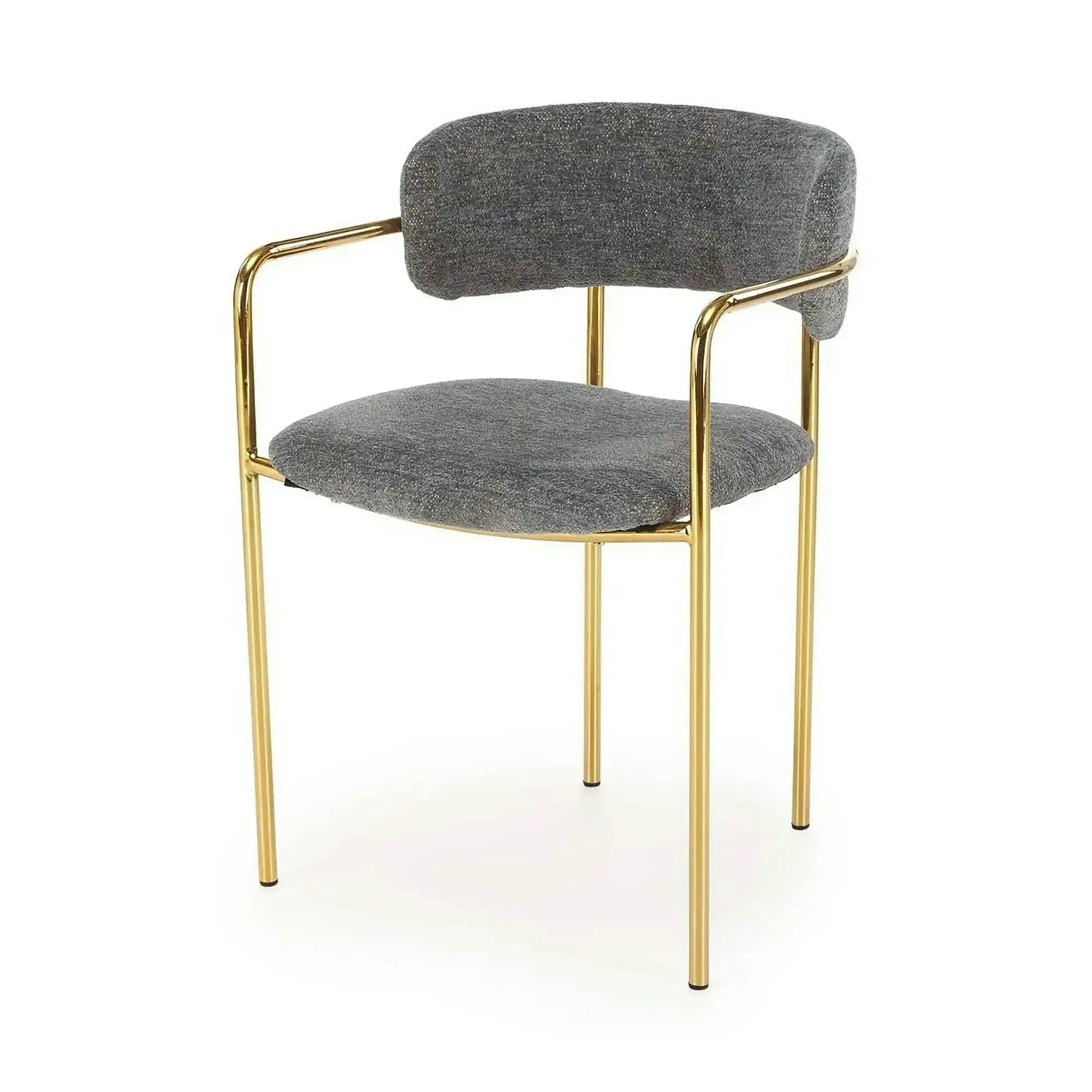 Scaun K537, gri/auriu, stofa clasica/metal, 54x56x76 cm
