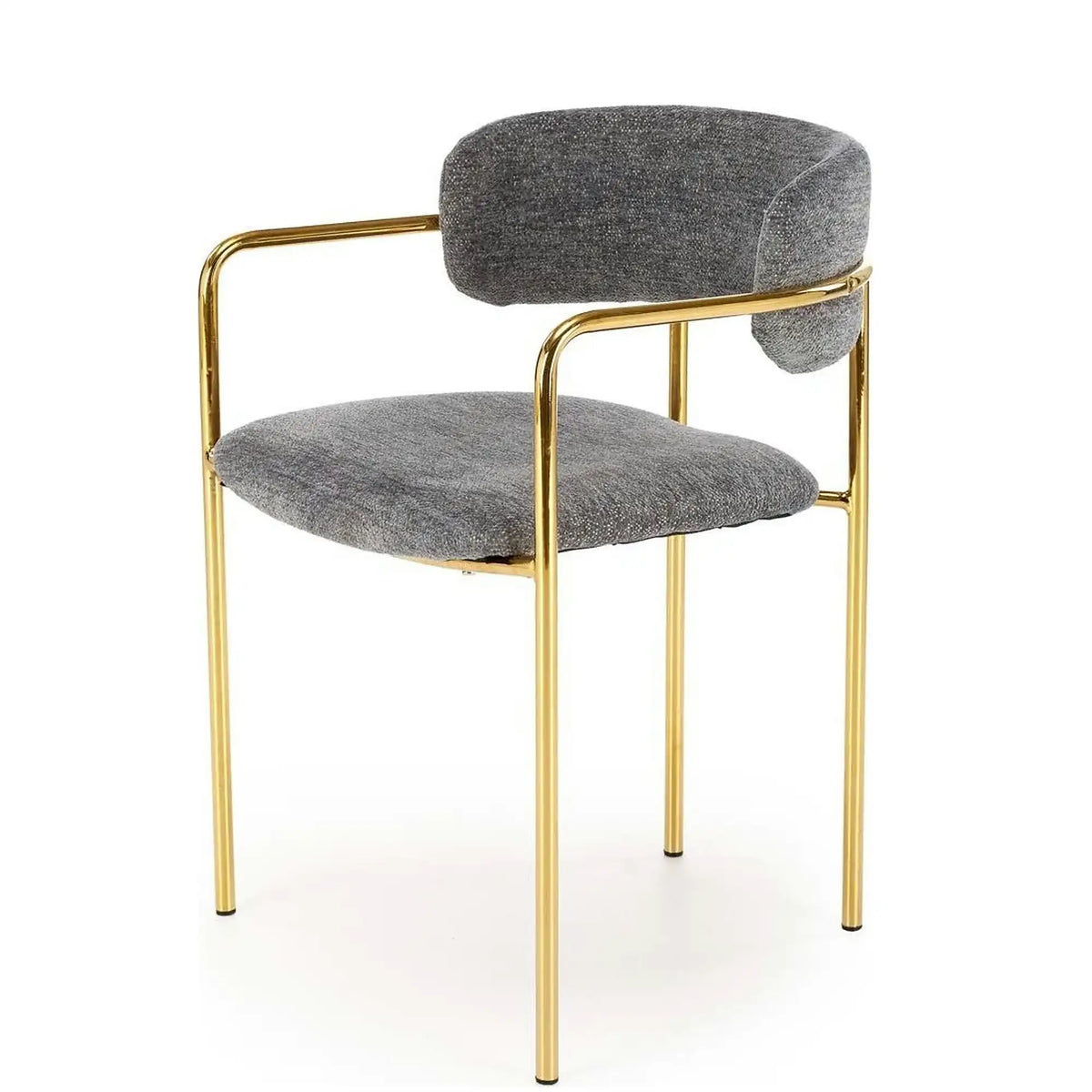 Scaun K537, gri/auriu, stofa clasica/metal, 54x56x76 cm