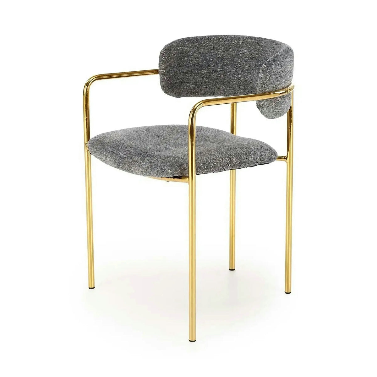 Scaun K537, gri/auriu, stofa clasica/metal, 54x56x76 cm