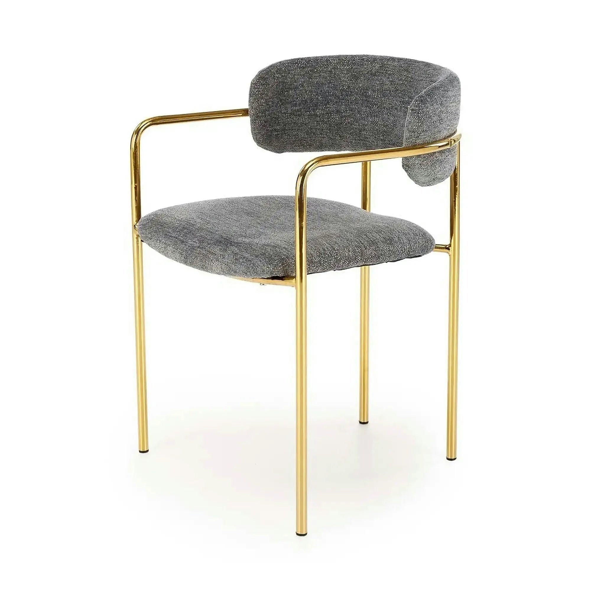 Scaun K537, gri/auriu, stofa clasica/metal, 54x56x76 cm