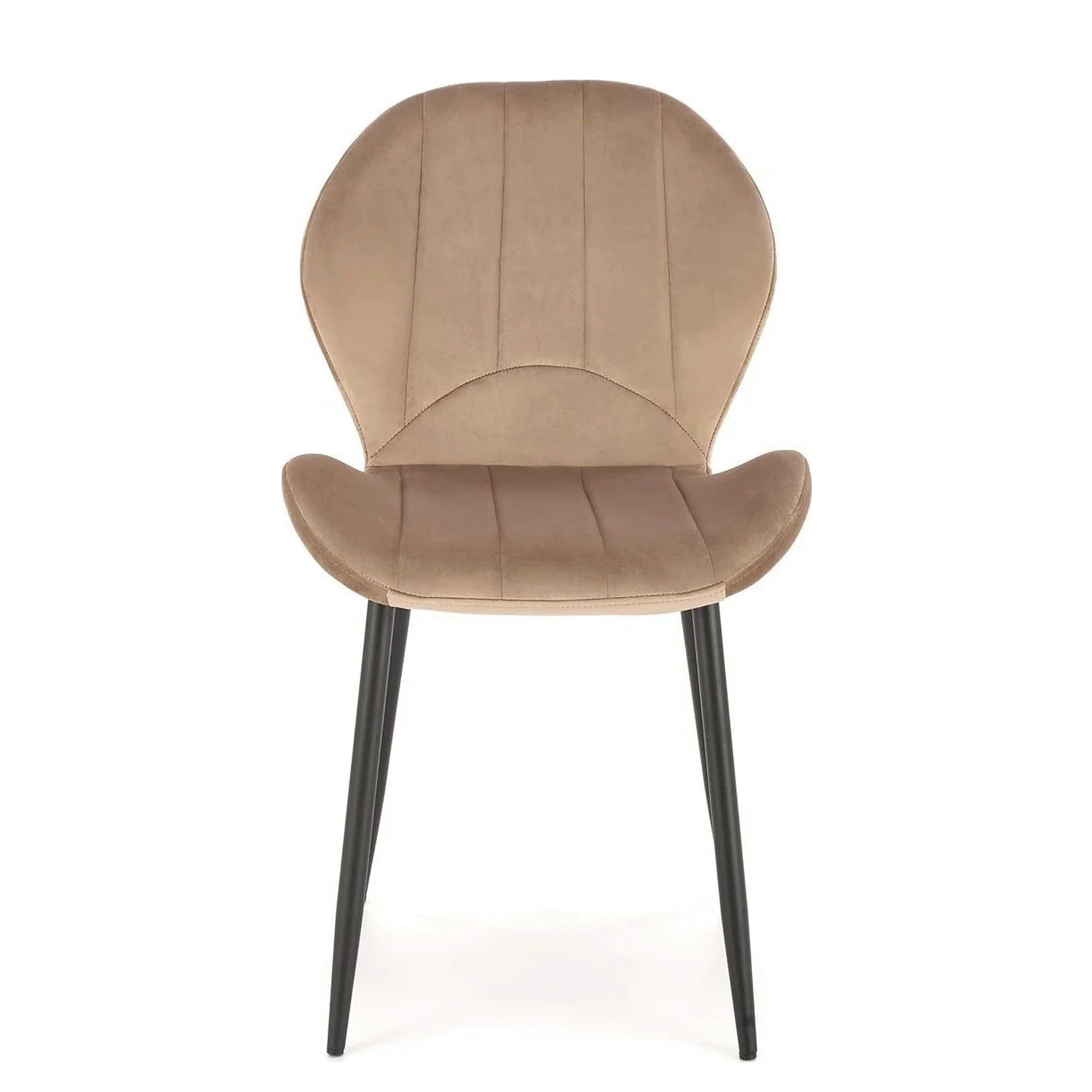Scaun K538, bej/negru, stofa catifelata/metal, 48x57x85 cm