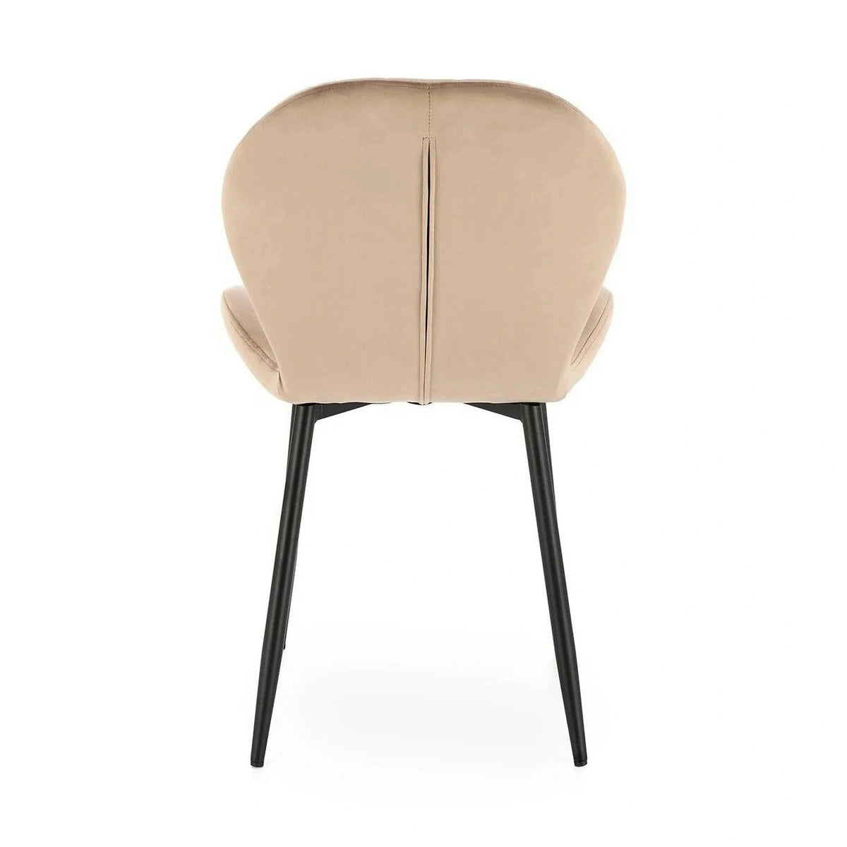Scaun K538, bej/negru, stofa catifelata/metal, 48x57x85 cm
