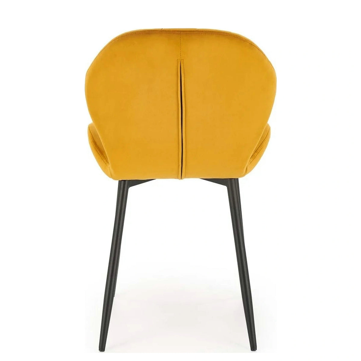 Scaun K538, galben mustar/negru, stofa catifelata/metal, 48x57x85 cm