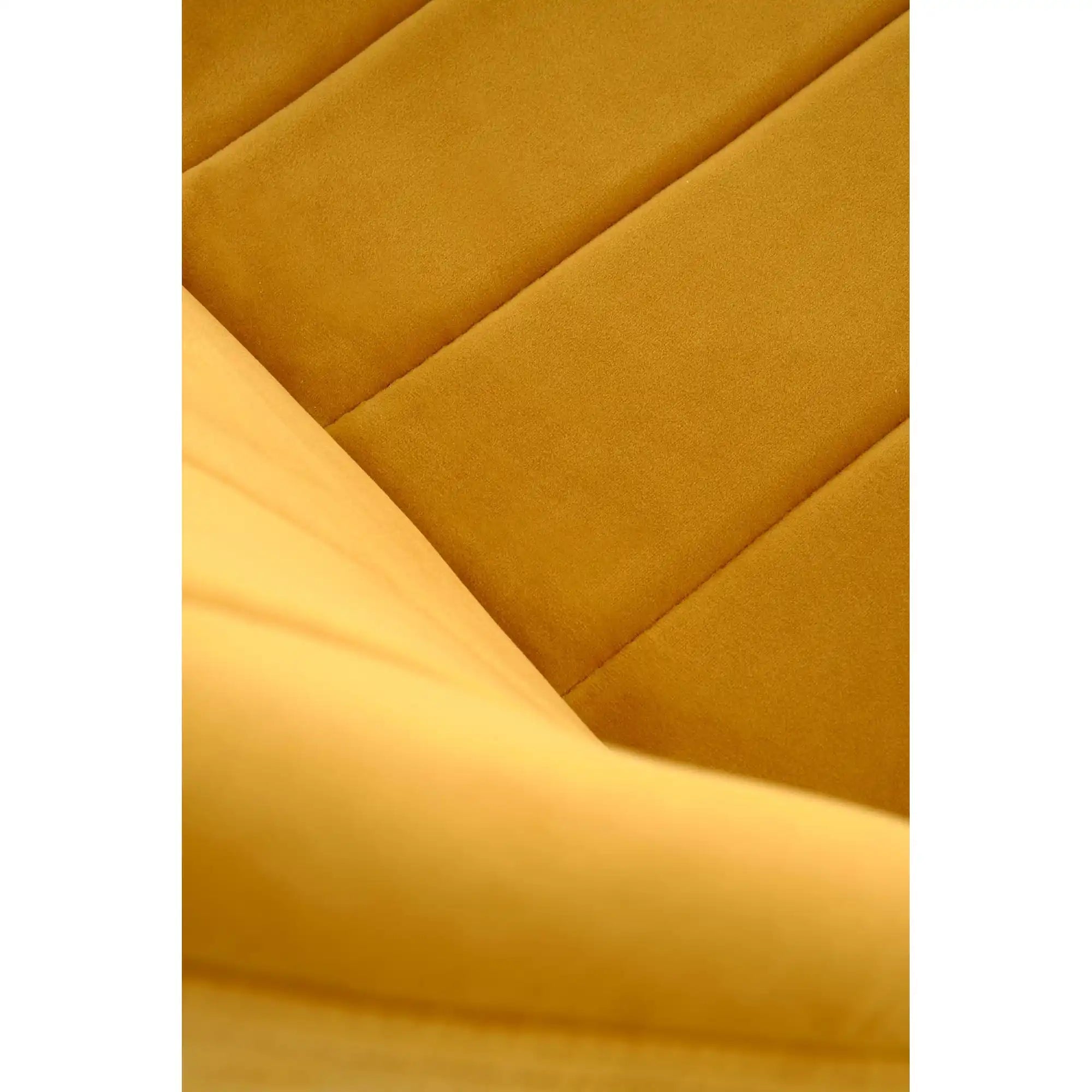 Scaun K538, galben mustar/negru, stofa catifelata/metal, 48x57x85 cm