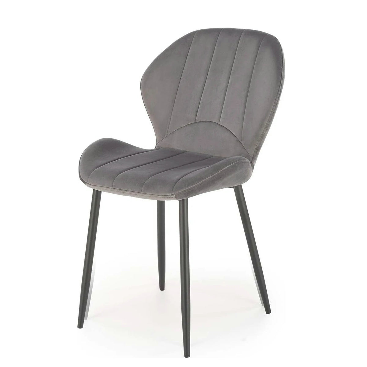 Scaun K538, gri/negru, stofa catifelata/metal, 48x57x85 cm