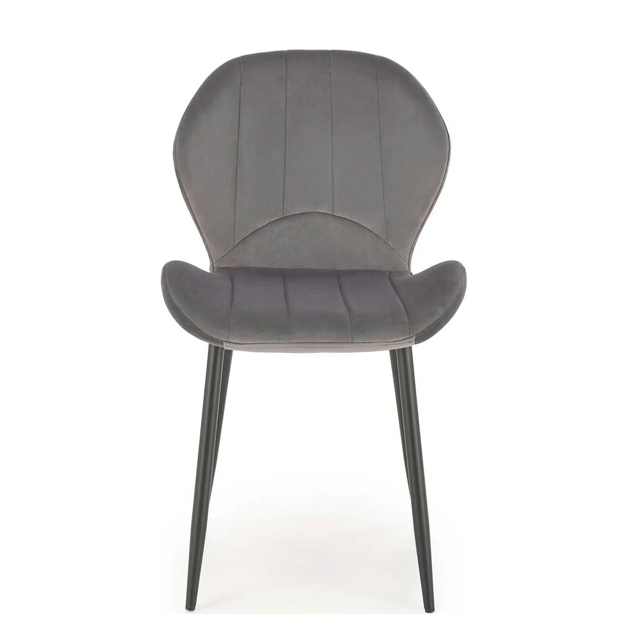 Scaun K538, gri/negru, stofa catifelata/metal, 48x57x85 cm