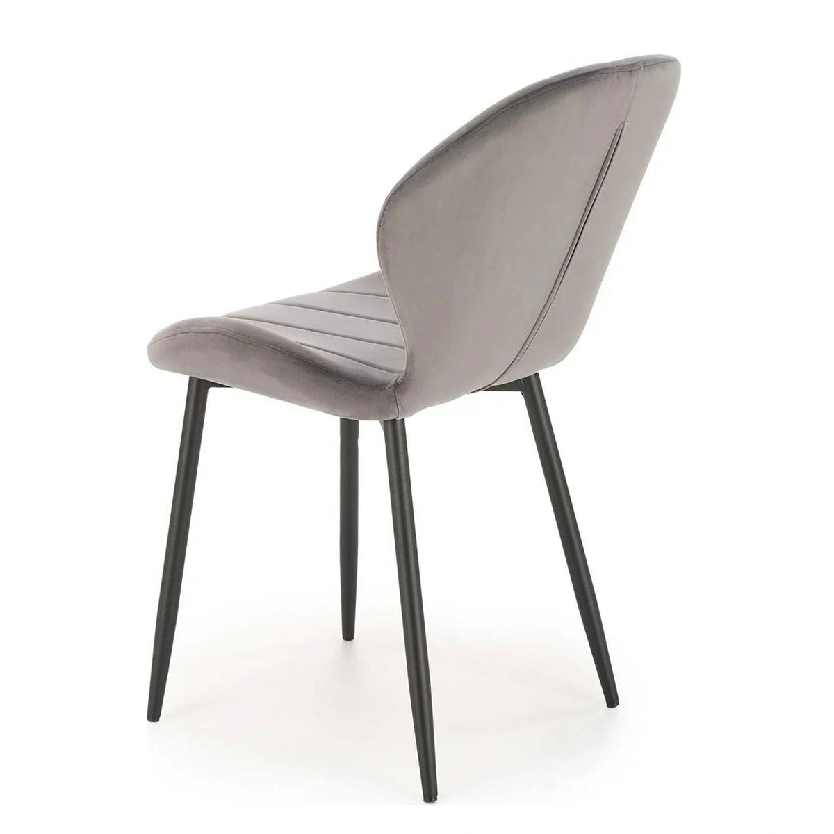Scaun K538, gri/negru, stofa catifelata/metal, 48x57x85 cm