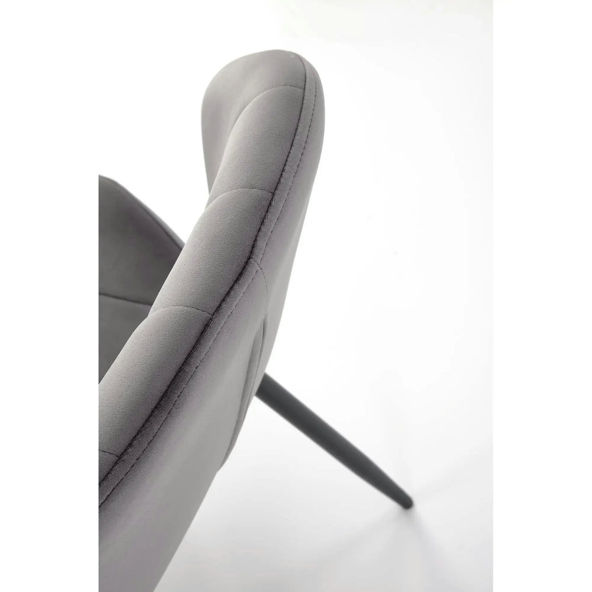 Scaun K538, gri/negru, stofa catifelata/metal, 48x57x85 cm