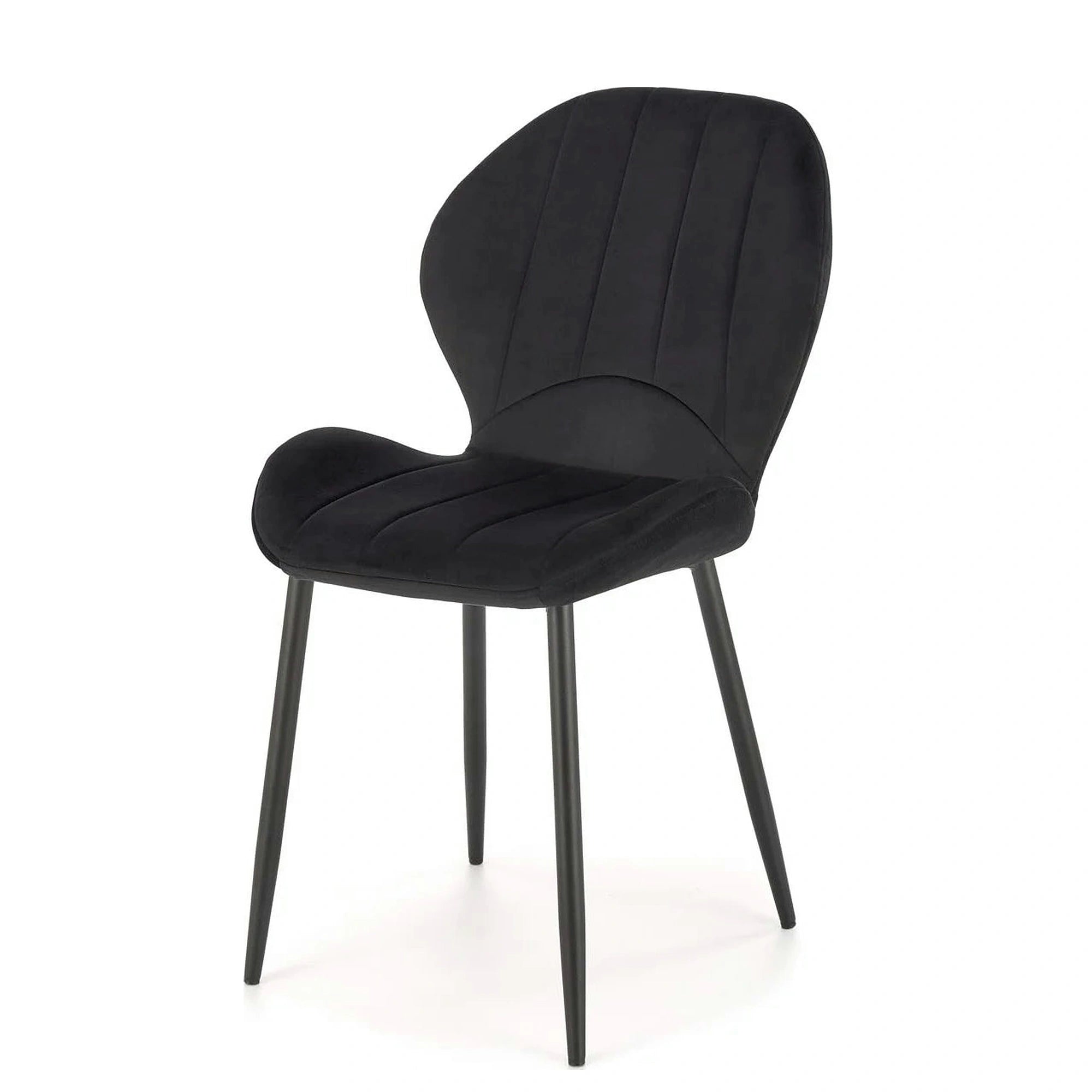Scaun K538, negru, stofa catifelata/metal, 48x57x85 cm