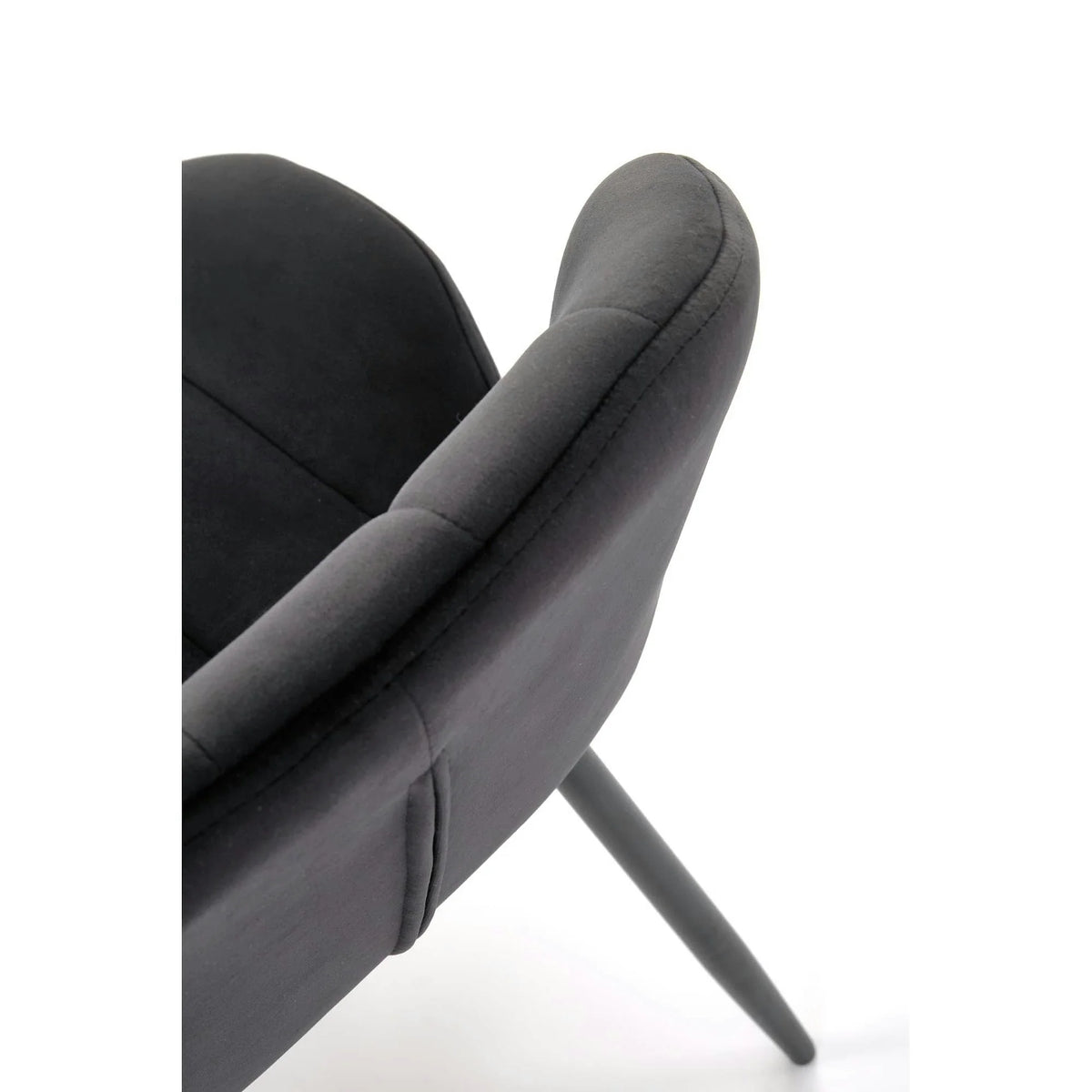 Scaun K538, negru, stofa catifelata/metal, 48x57x85 cm