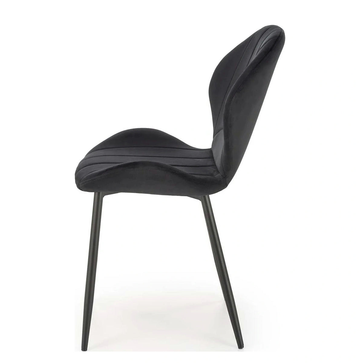 Scaun K538, negru, stofa catifelata/metal, 48x57x85 cm