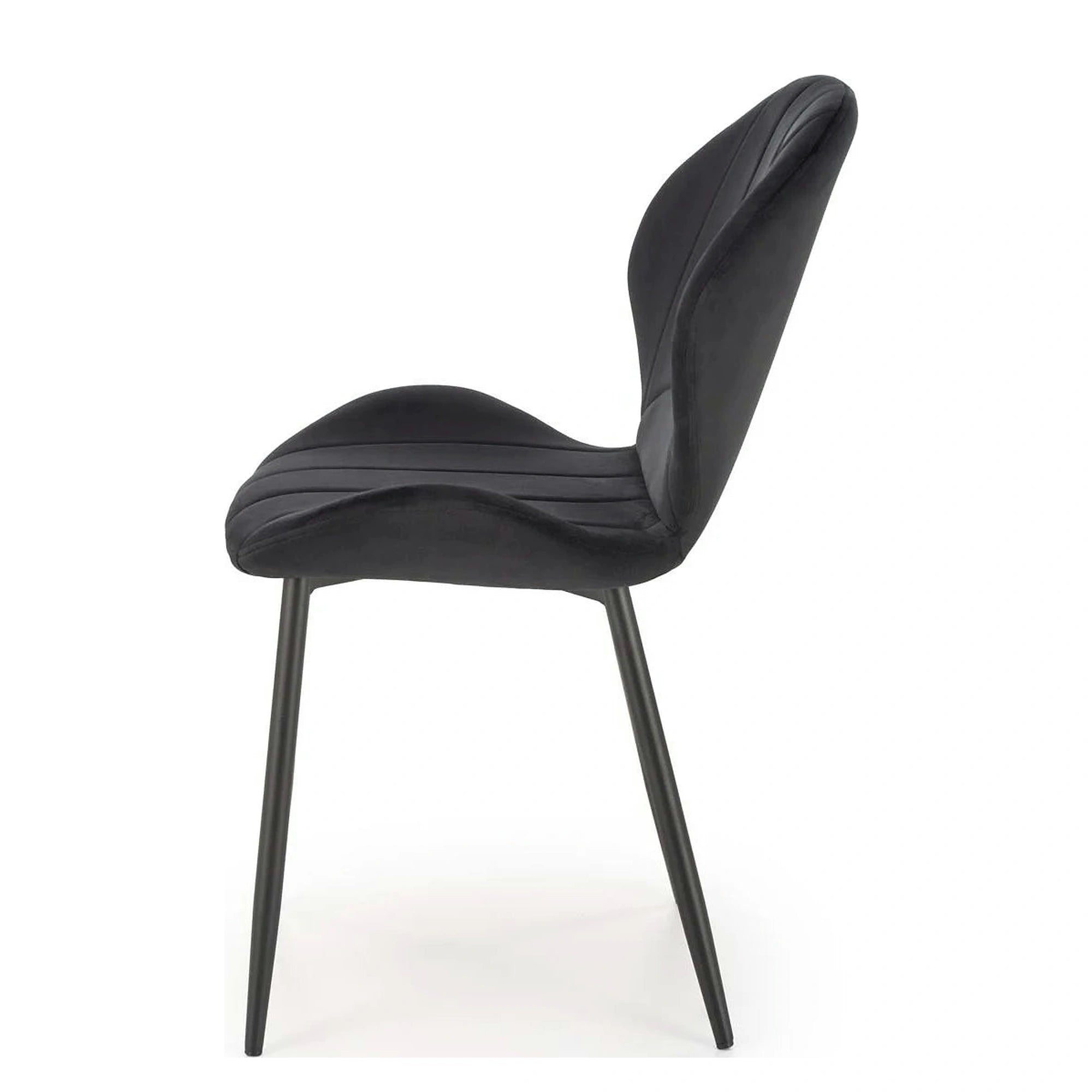 Scaun K538, negru, stofa catifelata/metal, 48x57x85 cm