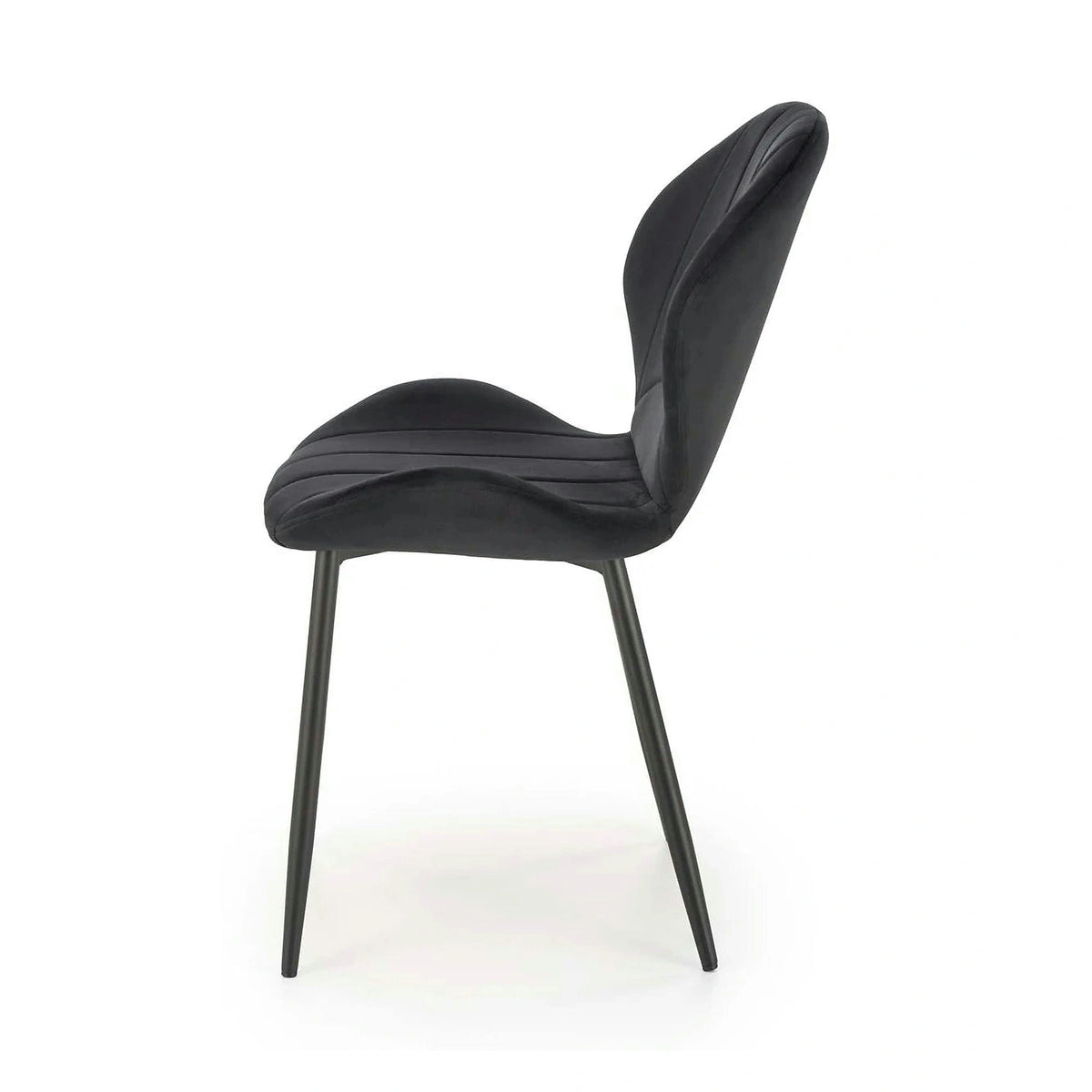 Scaun K538, negru, stofa catifelata/metal, 48x57x85 cm