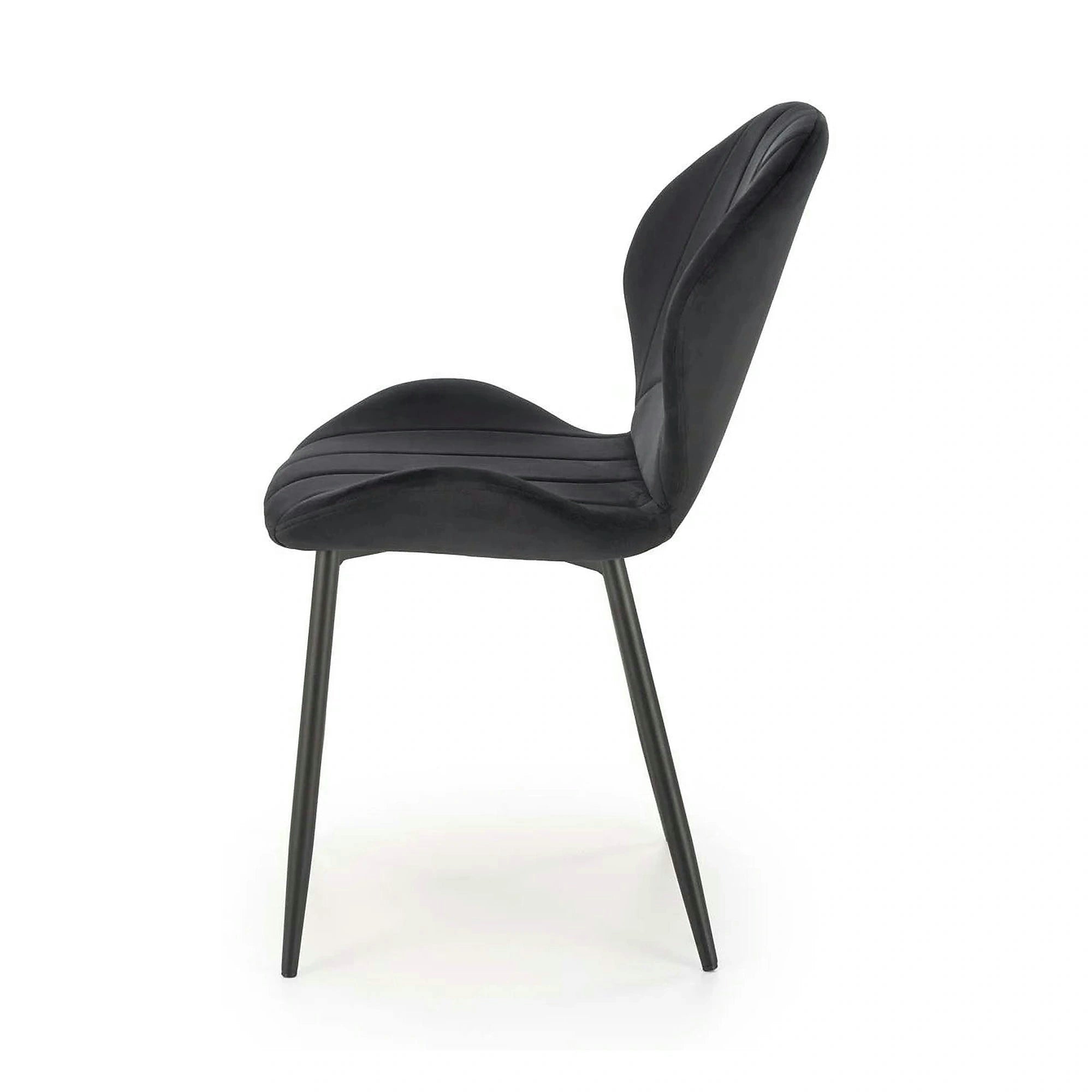 Scaun K538, negru, stofa catifelata/metal, 48x57x85 cm