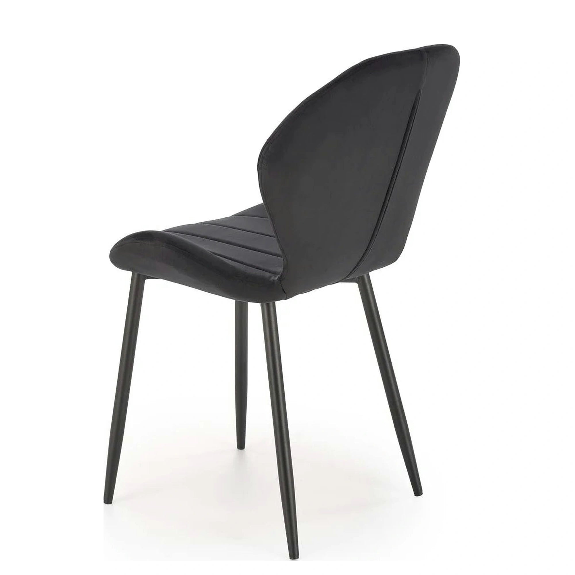 Scaun K538, negru, stofa catifelata/metal, 48x57x85 cm