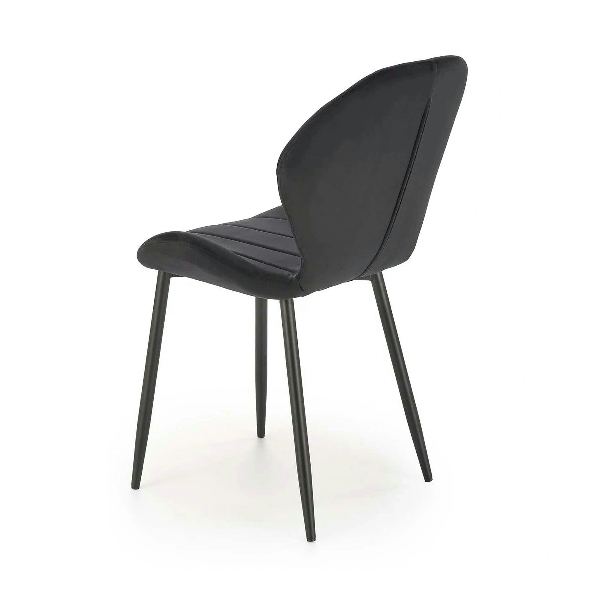 Scaun K538, negru, stofa catifelata/metal, 48x57x85 cm