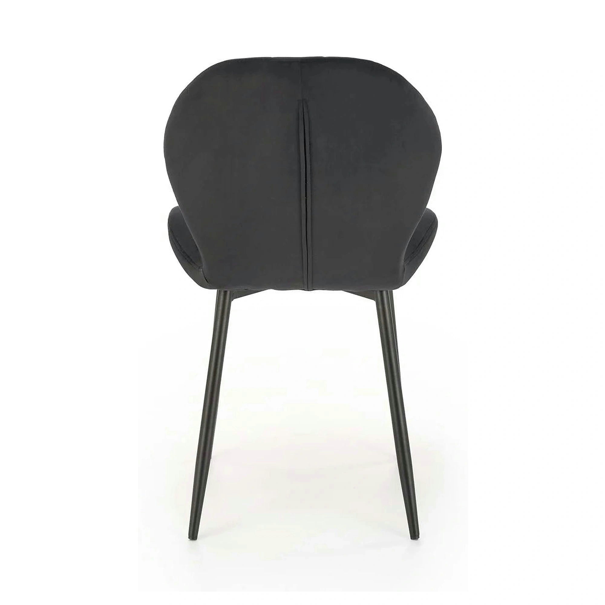 Scaun K538, negru, stofa catifelata/metal, 48x57x85 cm