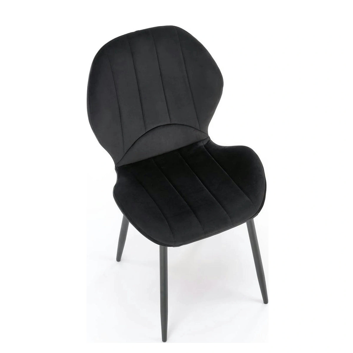 Scaun K538, negru, stofa catifelata/metal, 48x57x85 cm