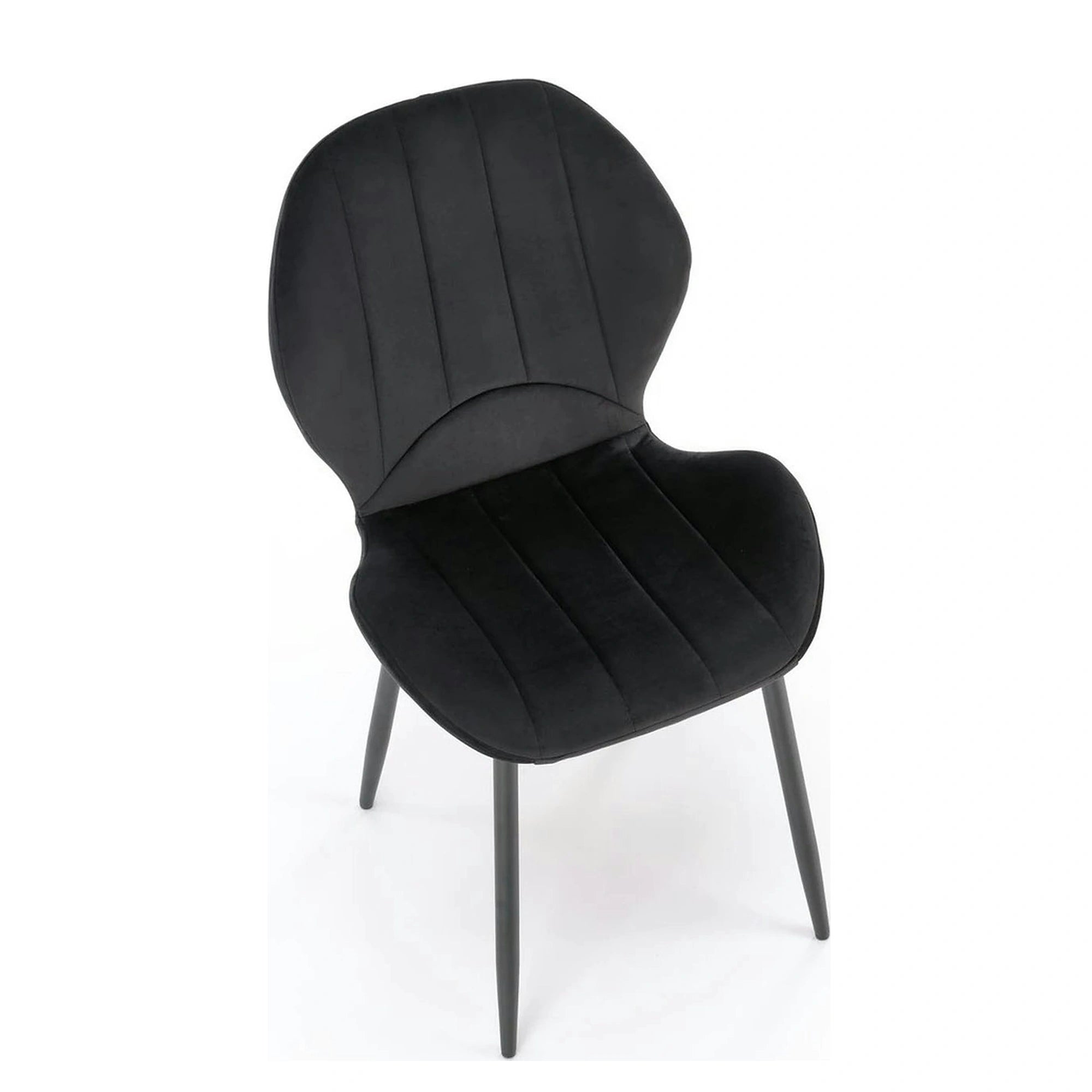 Scaun K538, negru, stofa catifelata/metal, 48x57x85 cm