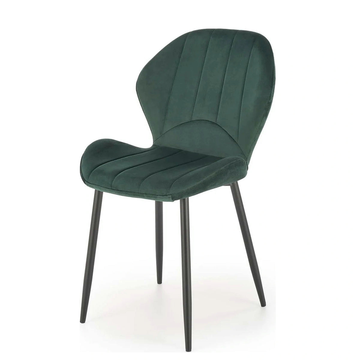 Scaun K538, verde/negru, stofa catifelata/metal, 48x57x85 cm